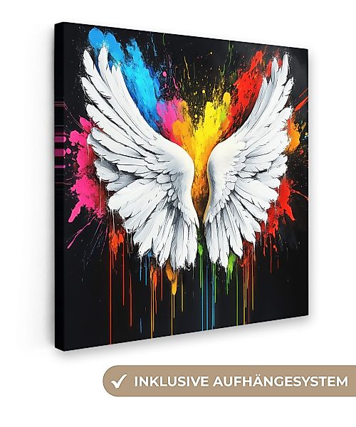 OneMillionCanvasses® Leinwandbild Flügel - Farbspritzer - günstig online kaufen