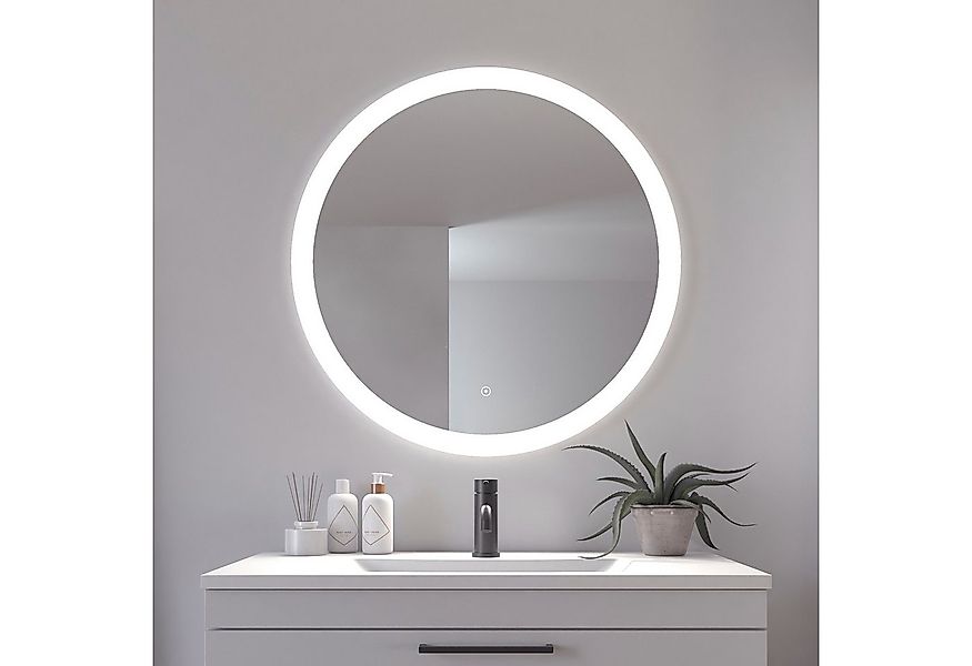 Loevschall Badspiegel Vega Rund, Badzimmerspiegel mit LED Beleuchtung, Lich günstig online kaufen