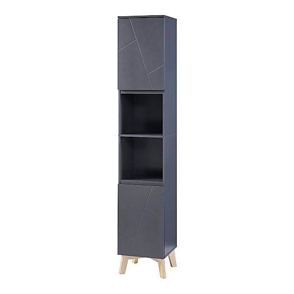 en.casa Hochschrank »Overath« Badschrank 160x30x30cm Grau günstig online kaufen