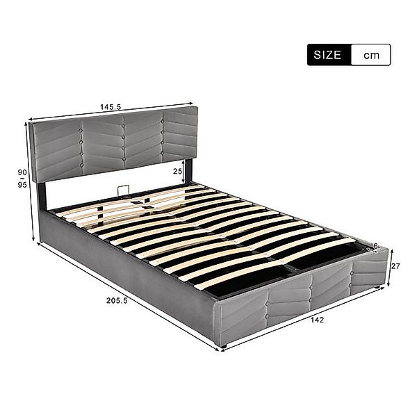 STILVORA Polsterbett Doppelbett 140×200 Jugendbett mit Stauraum,verstellbar günstig online kaufen