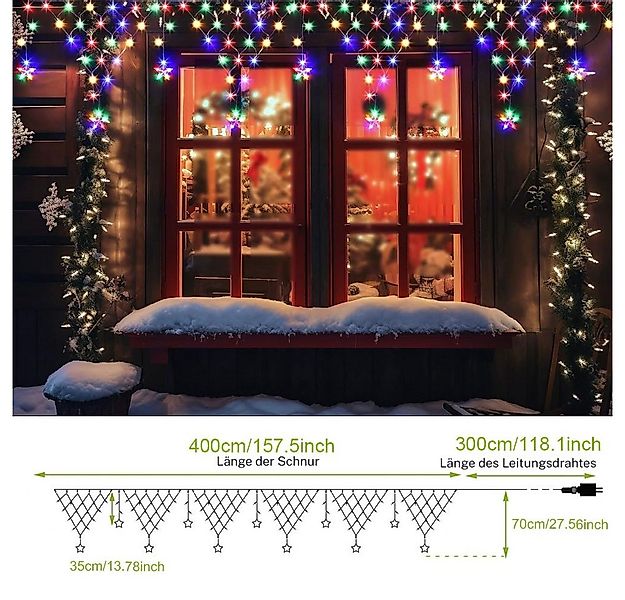PRIISF LED Dekolicht Eisregen LED-Lichterkette Lichtervorhang Stern Lichter günstig online kaufen