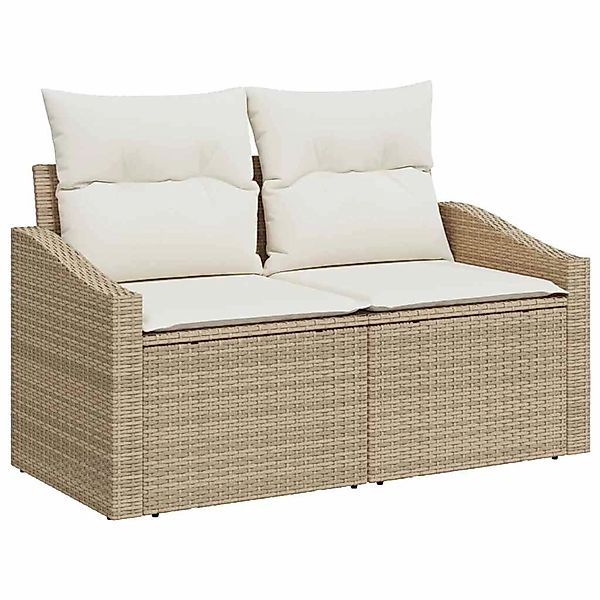 vidaXL Garten-Sofa-Set mit Kissen 6-Tlg Beige Poly Rattan 3347771 günstig online kaufen
