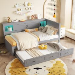 Flieks Daybett, LED Tagesbett Kinderbett 90x200cm, günstig online kaufen