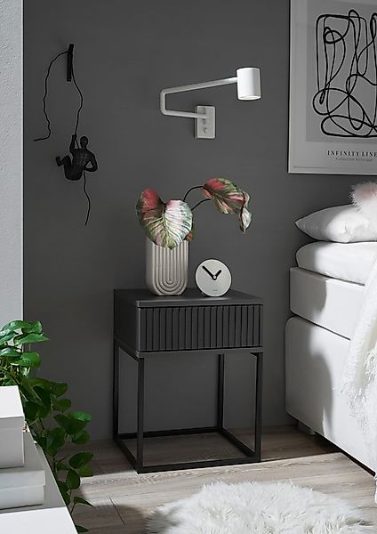 Schlafkontor Nachtkommode »Marle Nachtkonsole, Nachtkästchen auf Metall-Fuß günstig online kaufen