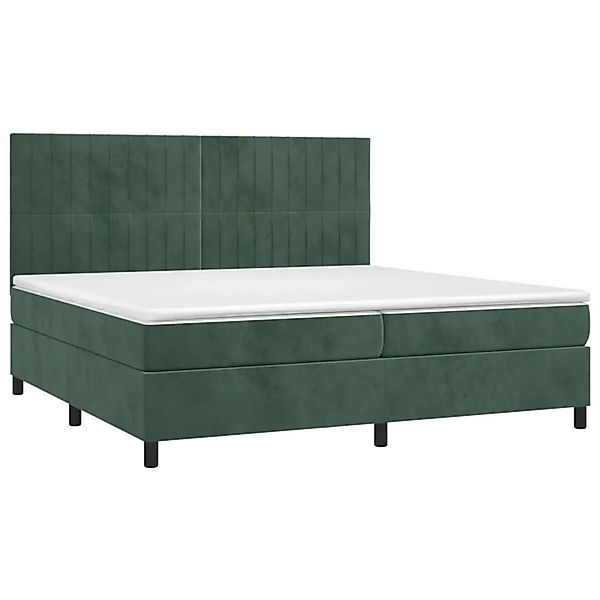 vidaXL Boxspringbett mit Matratze Dunkelgrün 200x200 cm Samt 3143166 günstig online kaufen