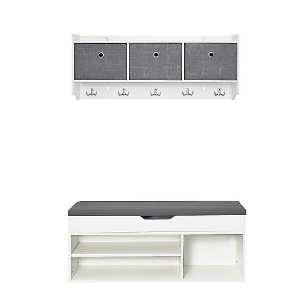 Mondeer Garderoben-Set (2-St), Garderobe mit Schuhbank, günstig online kaufen