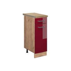 Vicco Unterschrank R-Line, Rot Hochglanz/Goldkraft Eiche, günstig online kaufen