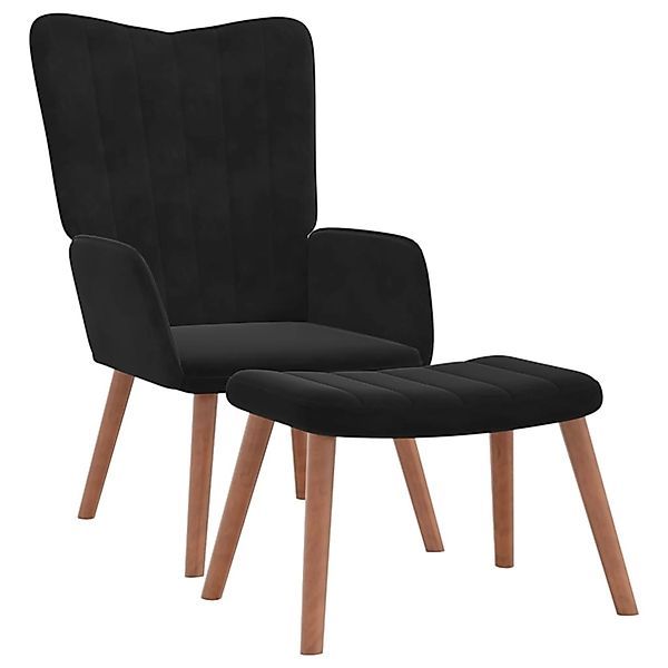 vidaXL Relaxsessel mit Hocker Schwarz Samt Modell 1 günstig online kaufen