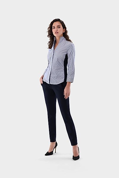 Hybridbluse gestreift mit seitlichem Jerseyeinsatz günstig online kaufen