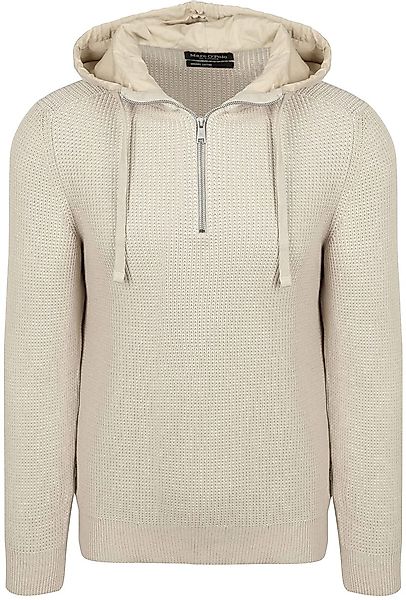 Marc O'Polo Hooded Half Zip Pullover Structured Bi-Colour Ecru - Größe XXL günstig online kaufen