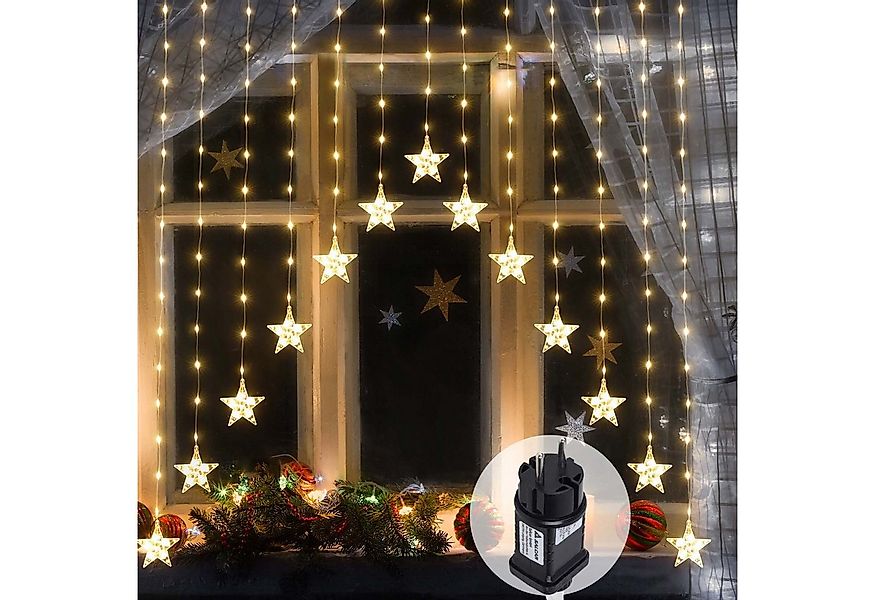 Salcar LED-Lichterkette 3m LED Sternen Lichtervorhang LED mit 16 Stern LED günstig online kaufen