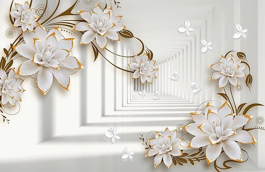 Papermoon Fototapete Muster mit Blumen günstig online kaufen