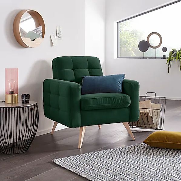 exxpo - sofa fashion Sessel »Nappa, Loungesessel, aktuelle Rückensteppung, günstig online kaufen