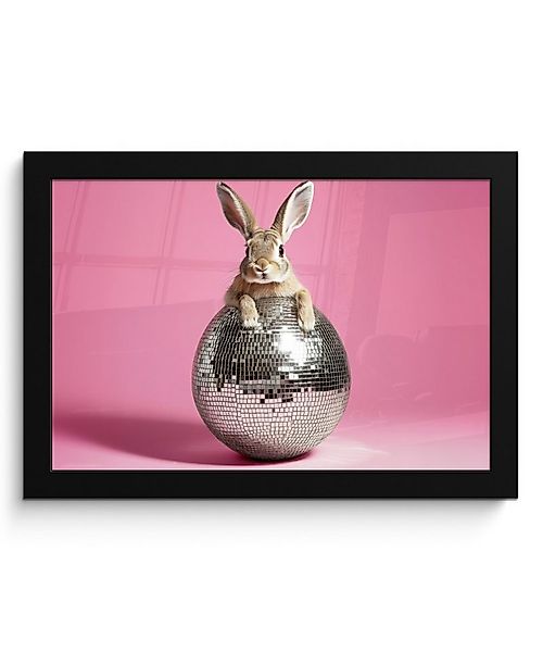 MuchoWow Poster Hase - Schleife -Diskokugel, (1 St), Wandbilder, Deko Wohnz günstig online kaufen