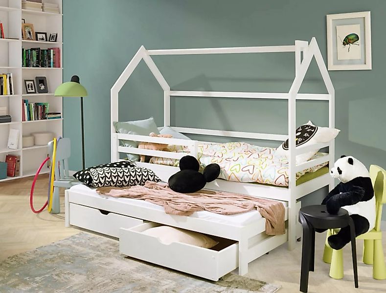 Fun Möbel Hausbett Kinderbett MERET (200x90cm, inkl. Rausfallschutz), inkl. günstig online kaufen