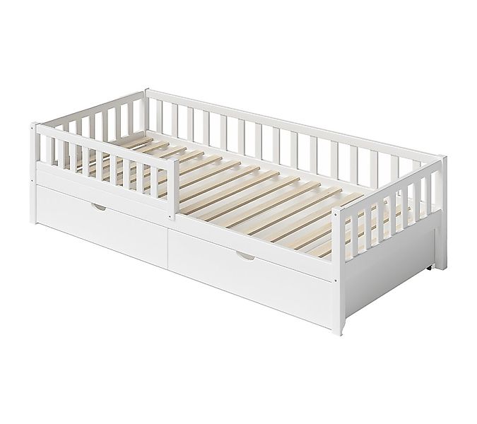 Bellabino Kinderbett Vils mit Lattenrost und Rausfallschutz 90x200 cm (weiß günstig online kaufen
