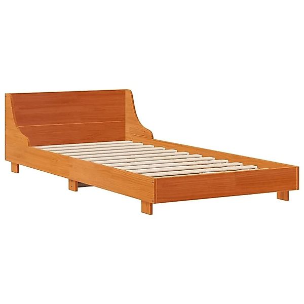 vidaXL Massivholzbett ohne Matratze Wachsbraun 75x190 cm Kiefernholz 850754 günstig online kaufen
