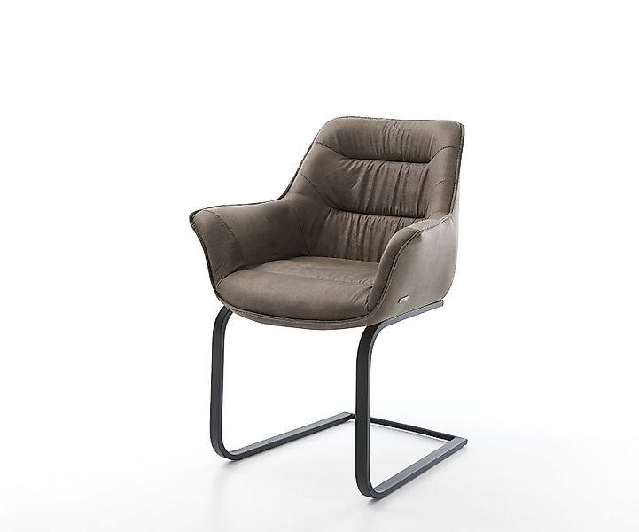 Freischwinger Kaira-Flex Mikrofaser Taupe Vintage Freischwinger flach Schwa günstig online kaufen