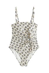 Next Badeanzug Bauchformender Bandeau-Badeanzug mit Twist-Detail günstig online kaufen