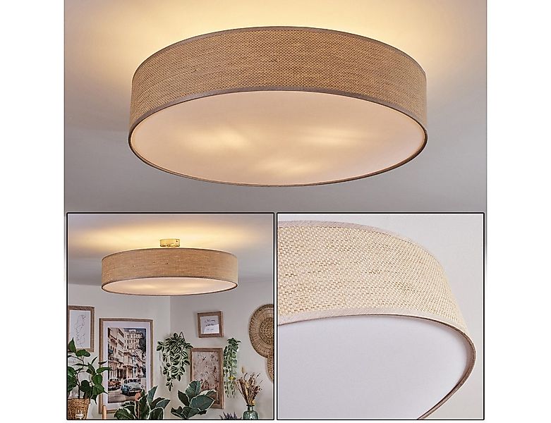 hofstein Deckenleuchte Deckenlampe aus Metall/Papiergeflecht/Kunststoff in günstig online kaufen
