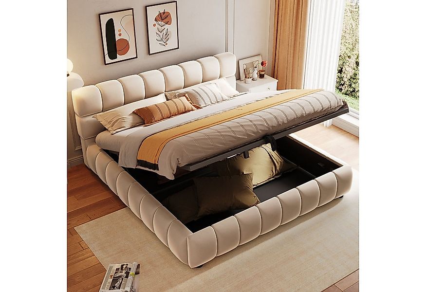 Flieks Polsterbett, Hydraulisches Doppelbett 140x200cm, geeignet für eingeb günstig online kaufen