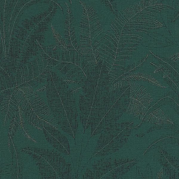 PROFHOME 396543-GU Landhaus Tapete Floral Matt Grün Silber Schwarz 0,53 m x günstig online kaufen