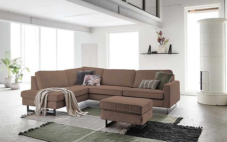 Places of Style Ecksofa »Pinto, 290 cm, Cord, Chenille, Lederoptik, Ottoman günstig online kaufen