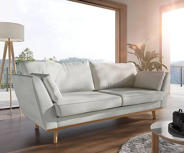 Sofa Mena Flachgewebe Mint 225x90 cm 3-Sitzer günstig online kaufen