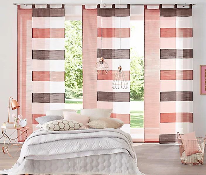 HOME WOHNIDEEN Schiebegardine »Sarnia« Schlaufen 1 Stk. tlg. inkl. Beschwer günstig online kaufen