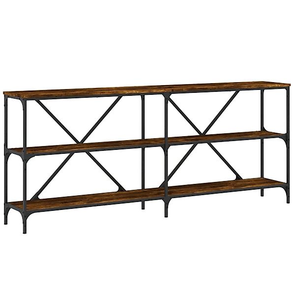 vidaXL Konsolentisch Räuchereiche 180x30x75 cm Holzwerkstoff und Eisen 8328 günstig online kaufen