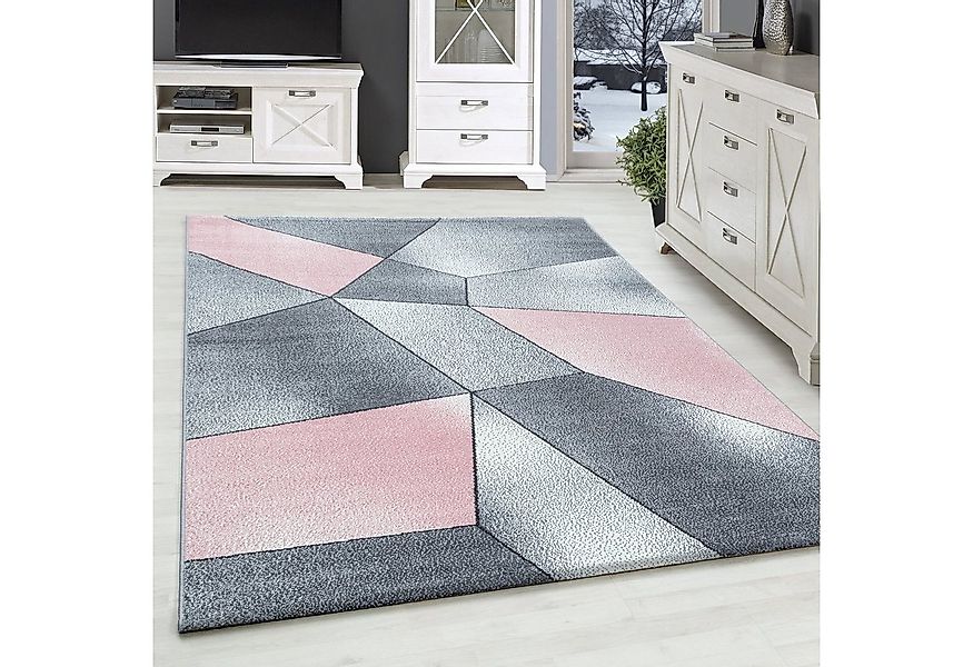 SIMPEX24 Teppich Geometrisch Design, Läufer, Höhe: 10 mm, Modern Kurzflor T günstig online kaufen