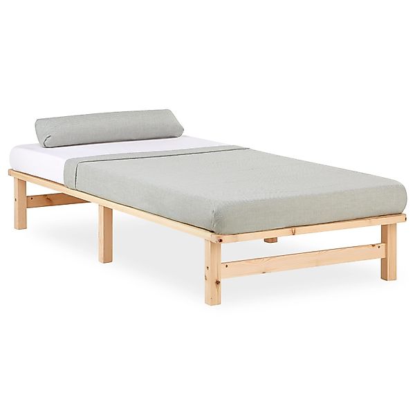 Homestyle4u Holzbett 90/100/140x200 Palettenbett Massivholzbett Futonbett günstig online kaufen