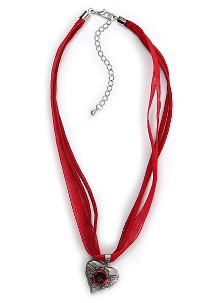 Allgäu Rebell Kette mit Anhänger "Gerda" mit Leder- und Organzaband günstig online kaufen