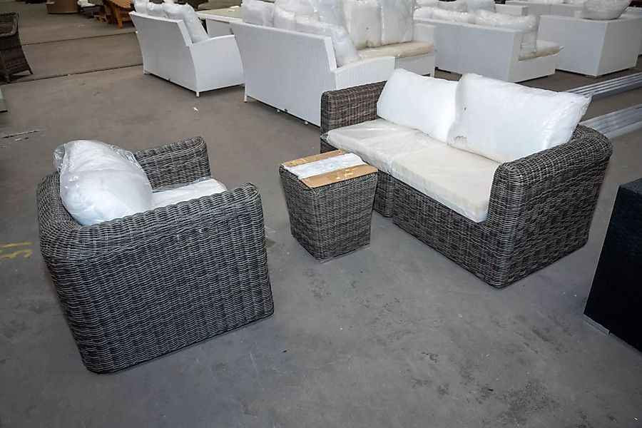 #HBM 3115: Garnitur Marbella + Sessel & Beistelltisch Mandal-grau-meliert günstig online kaufen