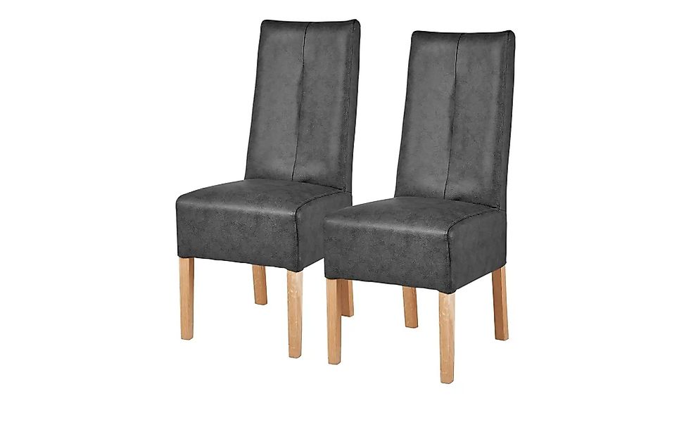 Polsterstuhl 2-er Set aus Eiche Marlon ¦ schwarz ¦ Maße (cm): B: 44 H: 103 günstig online kaufen