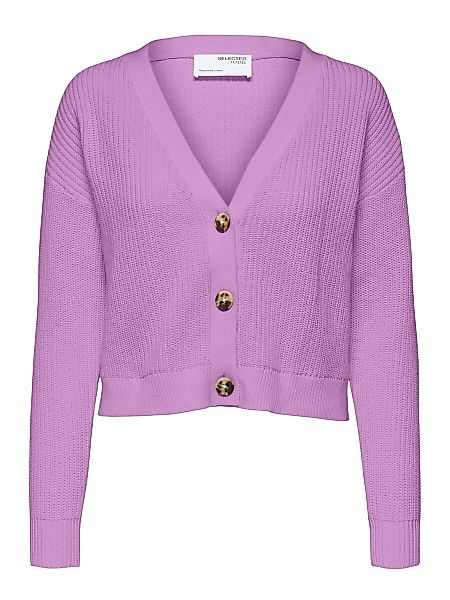 SELECTED V-ausschnitt Strickjacke Damen Violett günstig online kaufen