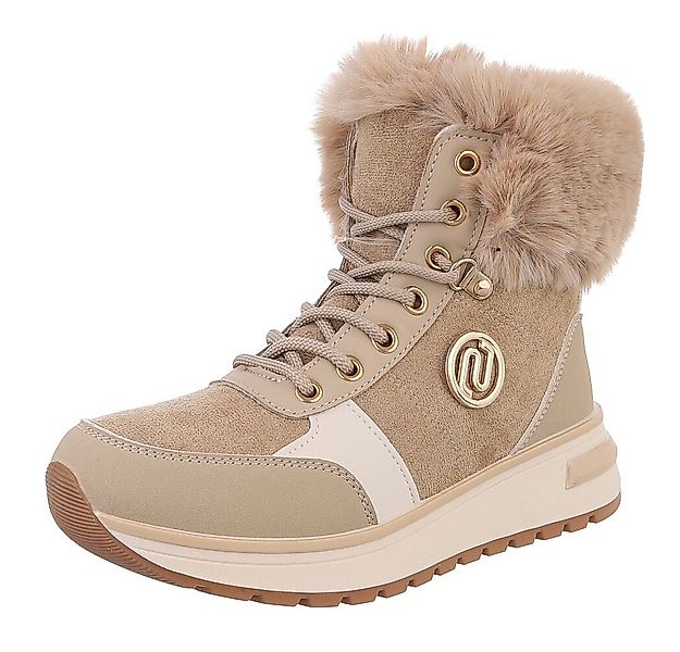 Ital-Design Damen Winterboots mit Futter und modischem Design Schnürstiefel günstig online kaufen