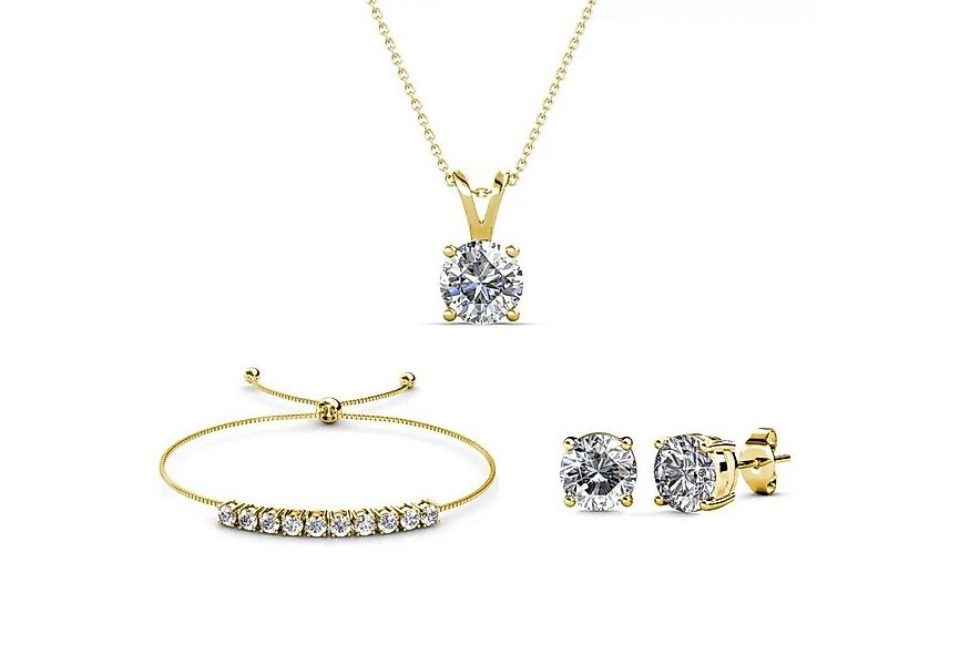 Ella Eisvogel Schmuckset Crystal Mia Schmuckset (Gold, Zirkonia-Kristall), günstig online kaufen