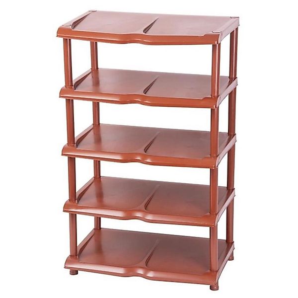 PROREGAL Kunststoffschuhregal Oxford 5 Ebenen HxBxT 86x48x30,5cm Braun günstig online kaufen