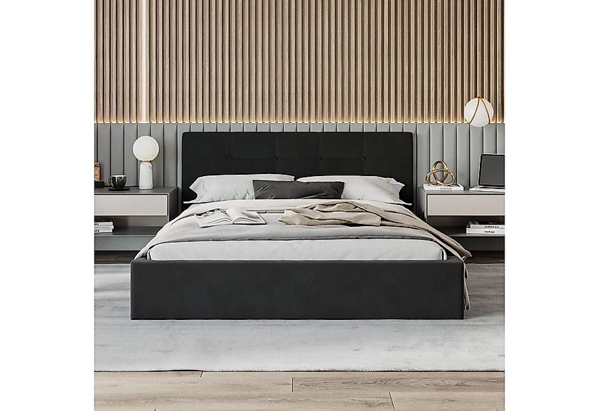 FDM Polsterbett VEGAS Bettkasten MADE IN EU - mit hochwertigem Velours Bezu günstig online kaufen