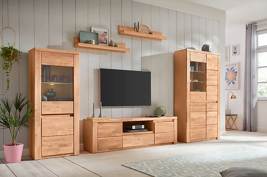 Home affaire Wohnwand "Burani", (Set, 4 St.), teilmassives Holz günstig online kaufen