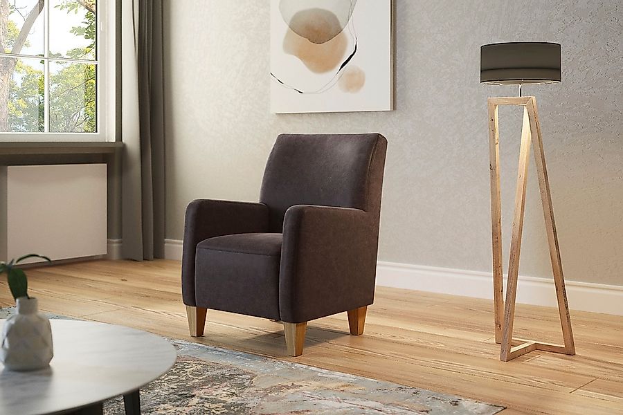Home affaire Sessel "Viva" mit Federkern, mit Eichenfüßen günstig online kaufen