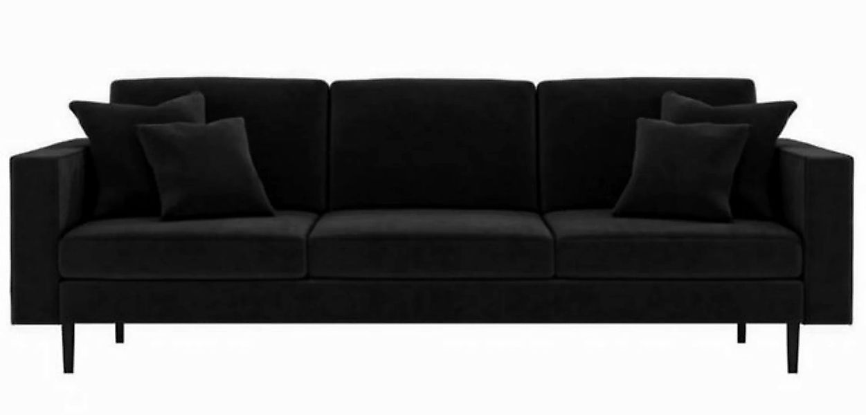 Xlmoebel Sofa Großes schwarzes Stoffsofa für vier Personen im Wohnzimmerdes günstig online kaufen