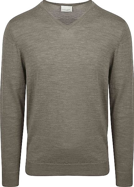 Profuomo Pullover V-Neck Merinowolle Grün - Größe S günstig online kaufen