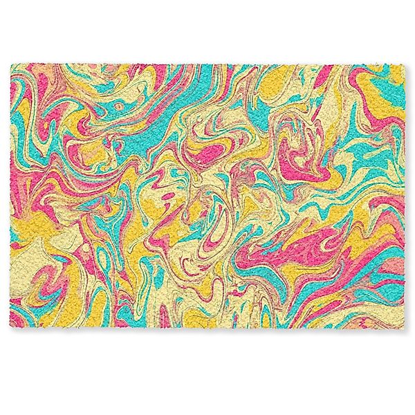 MuchoWow Fußmatte Gelb - Rosa - günstig online kaufen