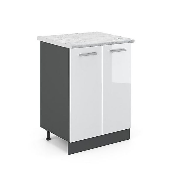 Vicco Küchenunterschrank R-Line Küchenkommode Weiß Hochglanz/Anthrazit AP M günstig online kaufen