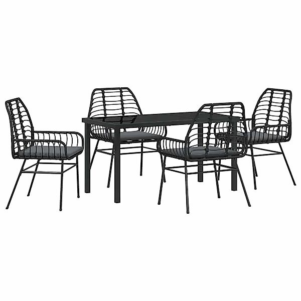 vidaXL Garten Essgruppe 5-Tlg Schwarz Poly Rattan 3380857 günstig online kaufen
