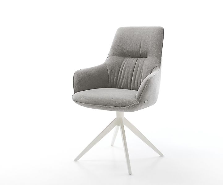 Drehstuhl Zelia-Flex mit Armlehnen Strukturstoff Soft Grau Kreuzgestell bre günstig online kaufen