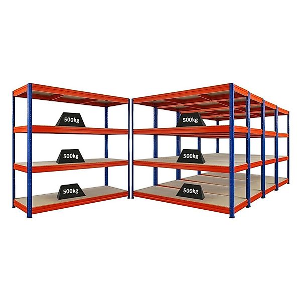 PROREGAL Mega Deal 5x Schwerlastregal Dino HxBxT 180x200x60cm 4 Spanplatten günstig online kaufen