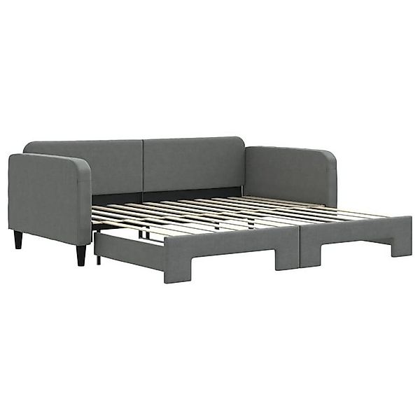 vidaXL Ausziehbett, Tagesbett Ausziehbar Dunkelgrau 100x200 cm Stoff günstig online kaufen